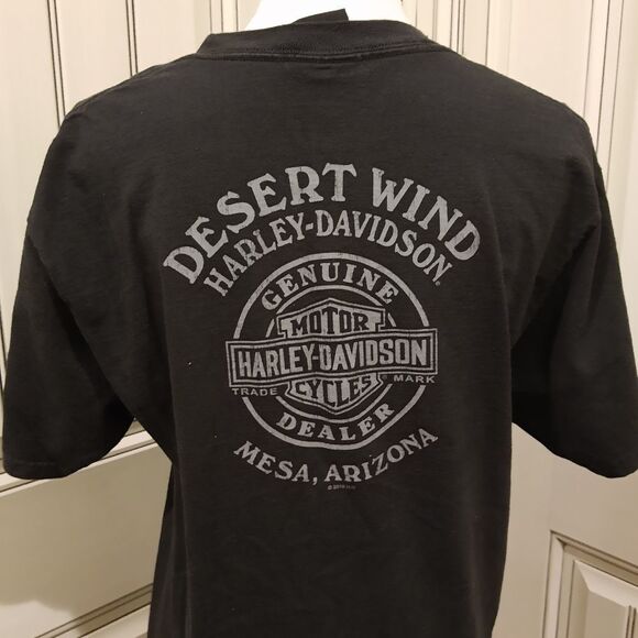 HARLEY-DAVIDSON Black/Orange Tee Oil Refinery Sealed Mesa, Arizona Medium Tall - Picture 6 of 7